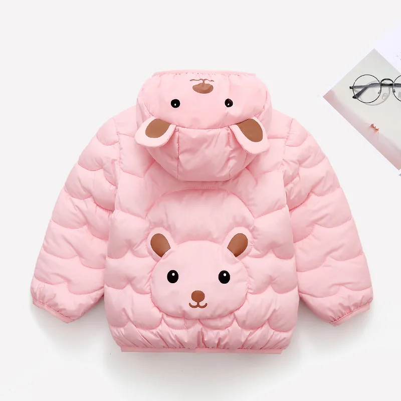 2 3 4 5 Years Autumn Winter Girls Jackets Cute Bear Keep Warm Fashion Boys Coat Hooded Zipper Baby Outerwear New Kids Clothes