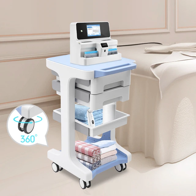 3-warstwowy wózek ABS z 2 szufladami Mobilny wózek do przechowywania w salonie kosmetycznym Ładność półki 50 kg