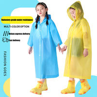 Children's Waterproof Rain Poncho Non-Disposable Travel Rain Gear Coat Boy Girl Outdoor Hiking Coat Child Raincoat Kid Rainwear