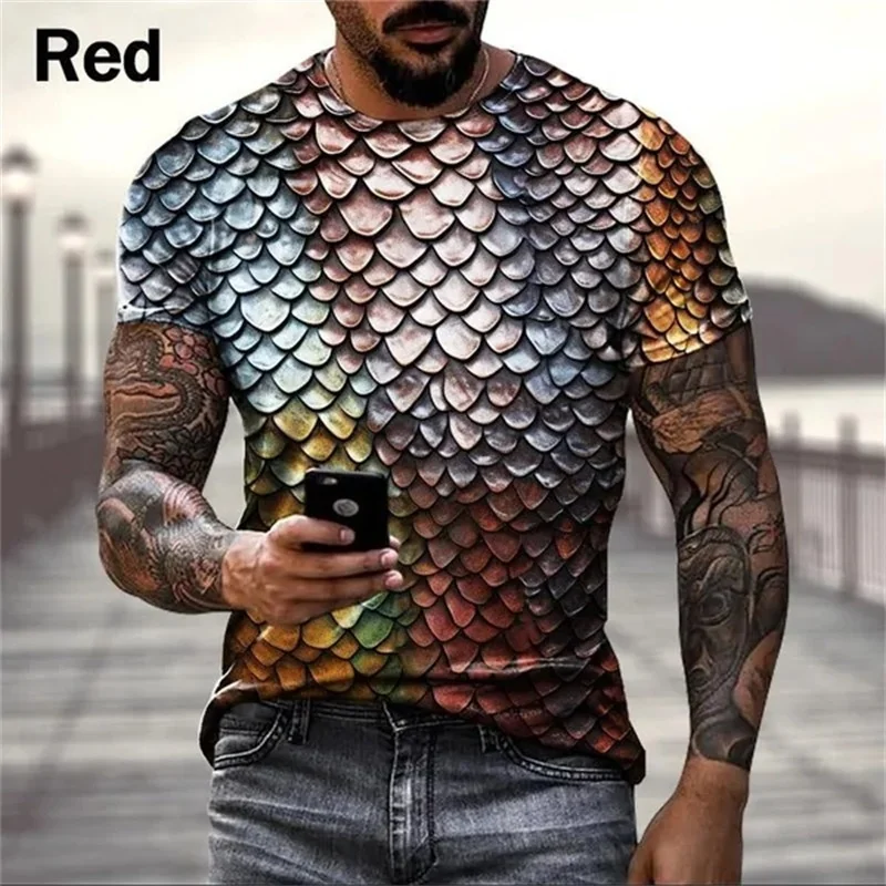 

3d Printed Snakeskin Graphic T Shirt For Men Funny Personality Cool T-shirt Top Short Sleeve Plus Size Men's T Shirt Streetwear