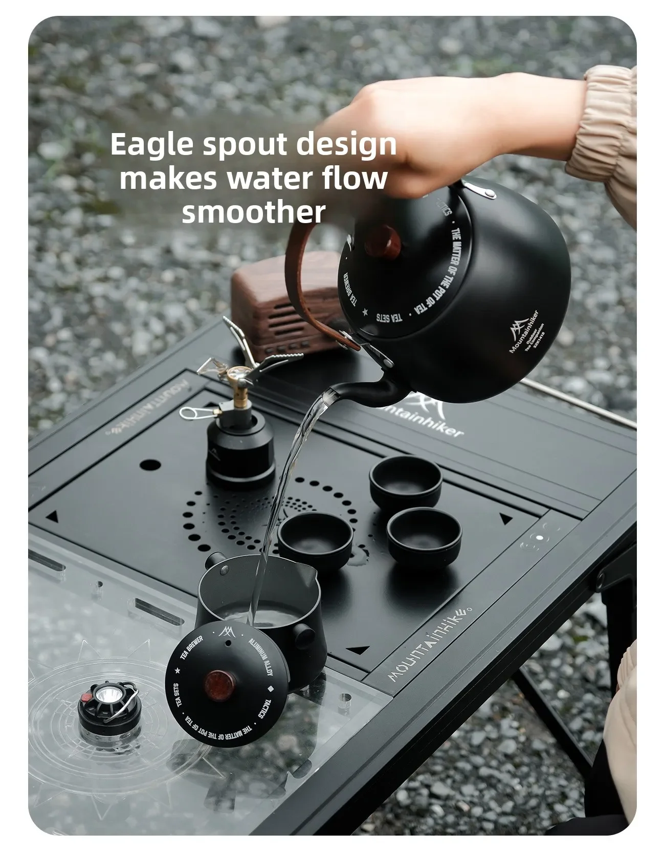 MOUNTAINHIKER Reise-Tee-Set Outdoor Tragbares Mochuan Tee-Set Teefilter Teekanne Teetasse Tee-Zubereitungs-Utensilien Teegeschirr-Sets – Detail 5