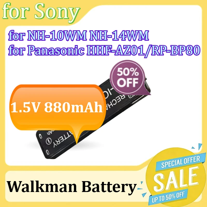 

Walkman Battery for Sony NH-10WM NH-14WM for Panasonic HHF-AZ01/RP-BP80/RP-BP61 for SHARP AD-N55BT 1.5V 880mAh