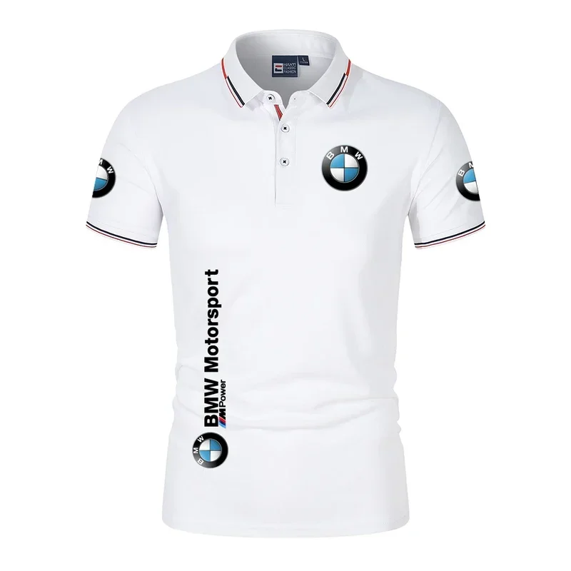 BMW-Camiseta de carreras de motos para hombre, Polo de manga corta de verano para hombre, Top de moda 2025