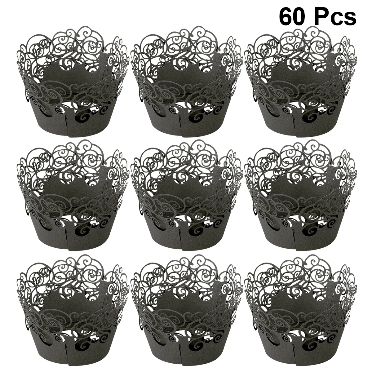 

60 Pcs Cake Siding Edge Baking Wrappers Paper Dessert Wraps Hollow Aluminum Foil