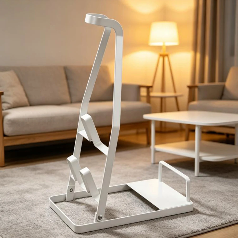 White Vacuum Cleaner Stand Convenient Cleaning Accessory Holder Cordless Vacuum Organizer Carbon Steel Construction