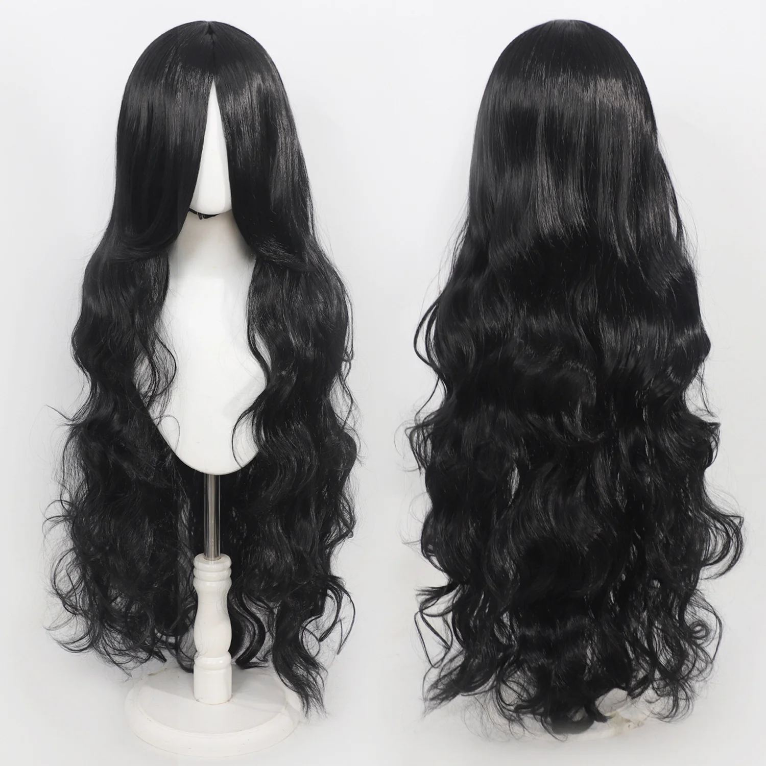 100cm Long Wavy Cosplay Wig Anime Lolita Universal Heat Resistant Synthetic Hair Curly Wig for Halloween Party Daily Use