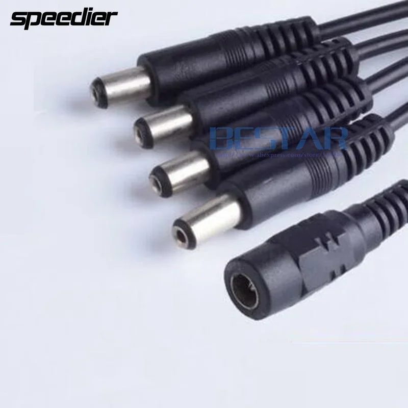 

30CM DC 5.5*2.1 Jack Female Barrel 1 IN to 4 Out dc 5.5 2.1 mm 5.5x2.1mm Male Plug Power charging Cable for LED Light Controller