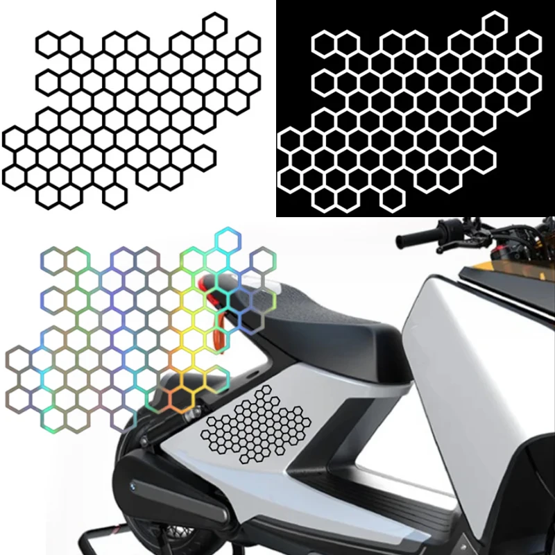 

Honeycomb Car Body Stickers Waterproof Reflective Honeycomb Modification Creative Fashionable Design Universal Car Accessories