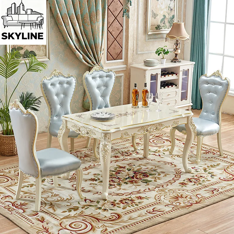 Glossy Pearl White Solid Wood Dining Desk Sleek Rectangle Dinner Furniture For Compact Apartment Living