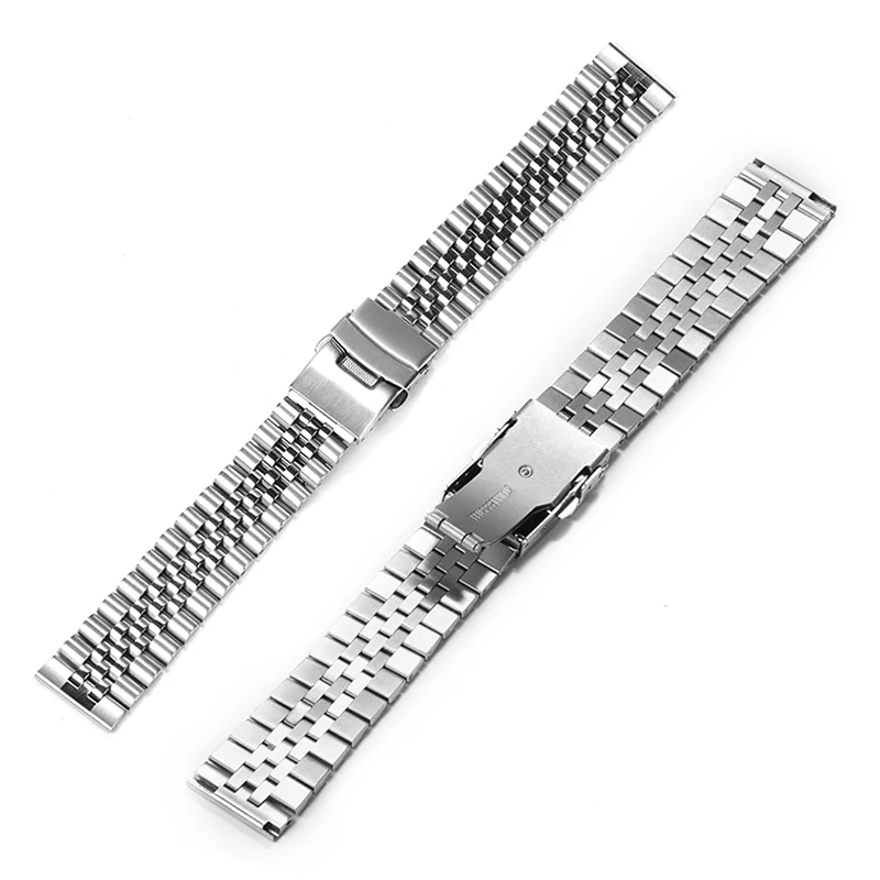 Stainless Steel Watch band for Seiko Straps 18 19 20 21 22 23 24mm Flat End Jubilee Bracelet Solid Metal Band Accessories