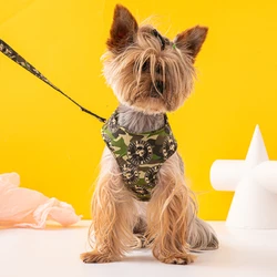 Disney Dog Accessories Fashion Adjustable Dog Harness and Leash Set Cotton Comfortable Outdoor Dog Walking Harness Pet Collars