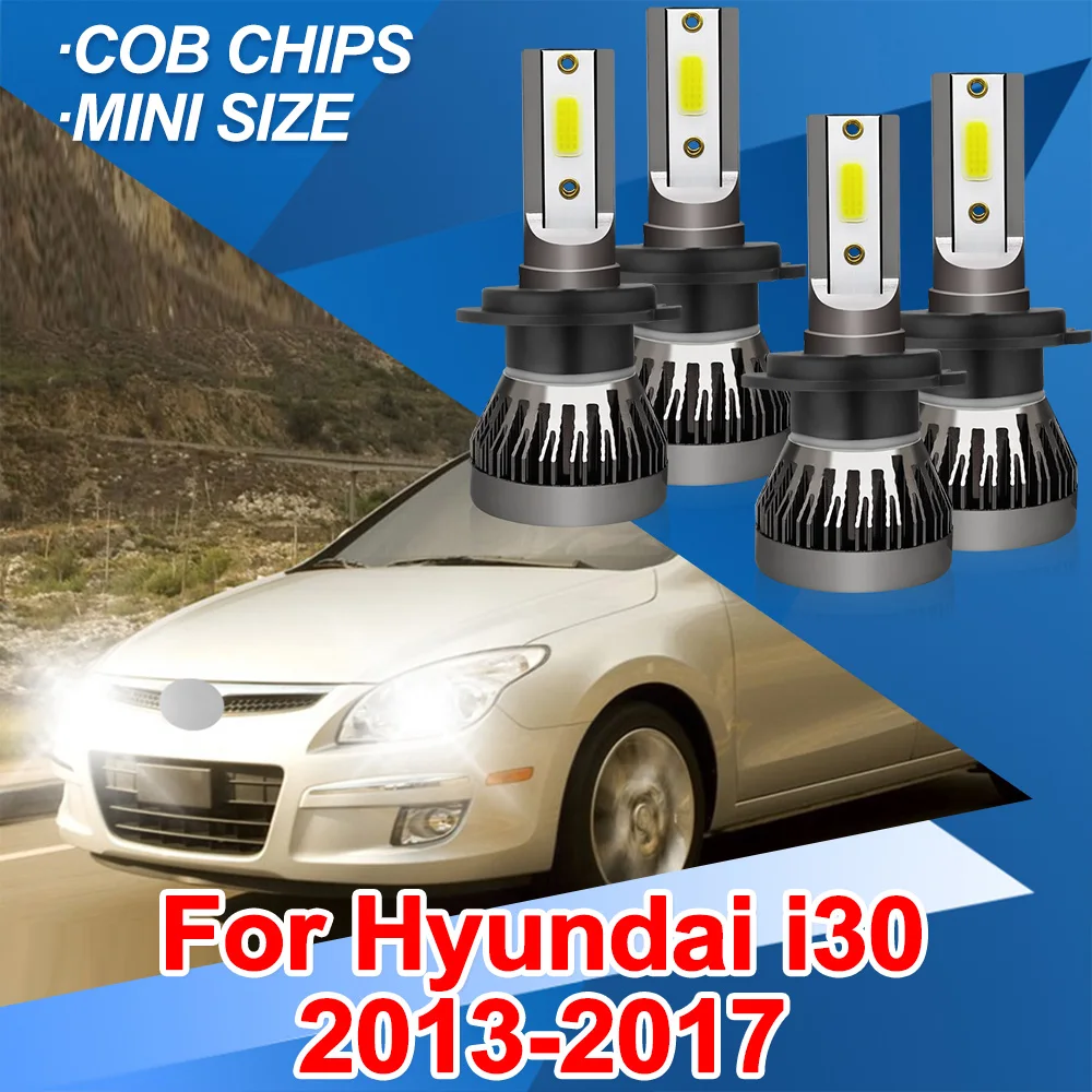

For Hyundai i30 2013-2017 H7 LED Headlight Conversion Kit Bulbs H7 Hi/Lo Beam Auto Car Part Light Bulbs Highlight COB Chips