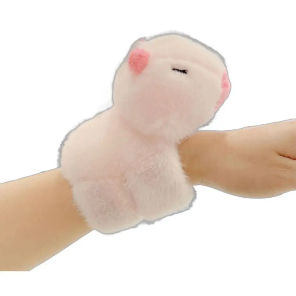 Capybara Nagetier Slap Armband Serie Handgelenk Stil Süße Puppe Plüsch Puppe Slap Armband Rosa Weiches Rosa Capybara Plüsch Handgelenk Band