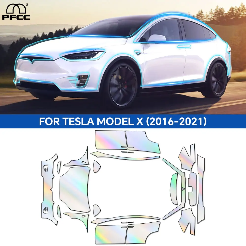 

For Tesla Model X 2016-2021 Pre-Cut Paint Protection Film PPF Invisible Car Paint Protection Film Clear Accessories Anti-Scratch