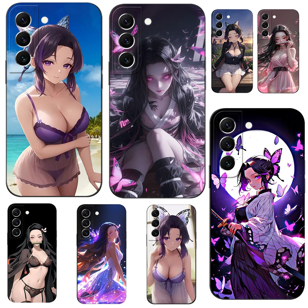 For Samsung Galaxy S22 | S22+| S22 Ultra 5G Case S22 Plus Phone Back Cover Bumper black tpu case Demon Slayer NezukoBikini