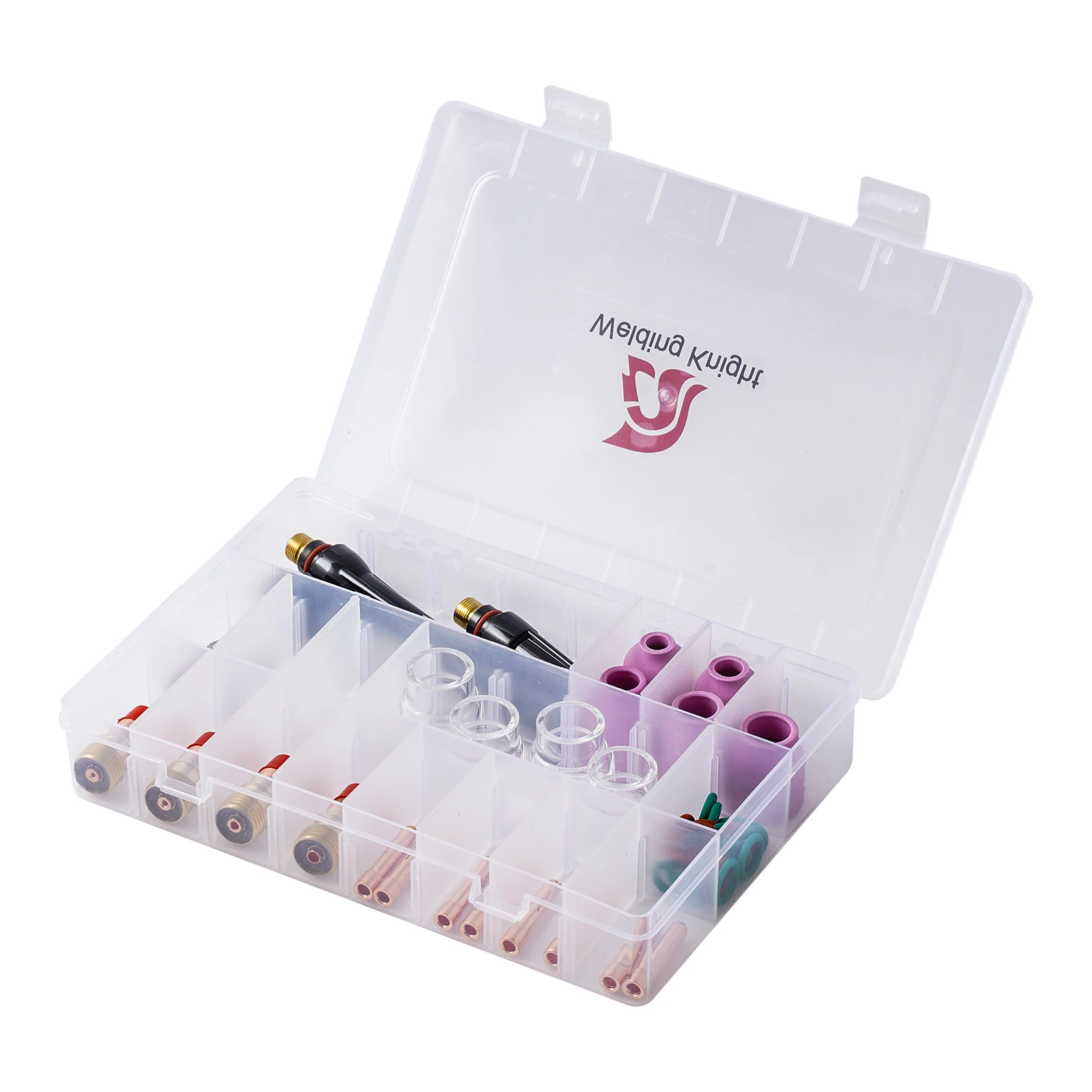 46Pcs TIG Welding Torch Stubby Gas Lens #12 Pyrex Glass Cup Collet Accessories Kit For TIG WP-17/18/26 Practical Accessories