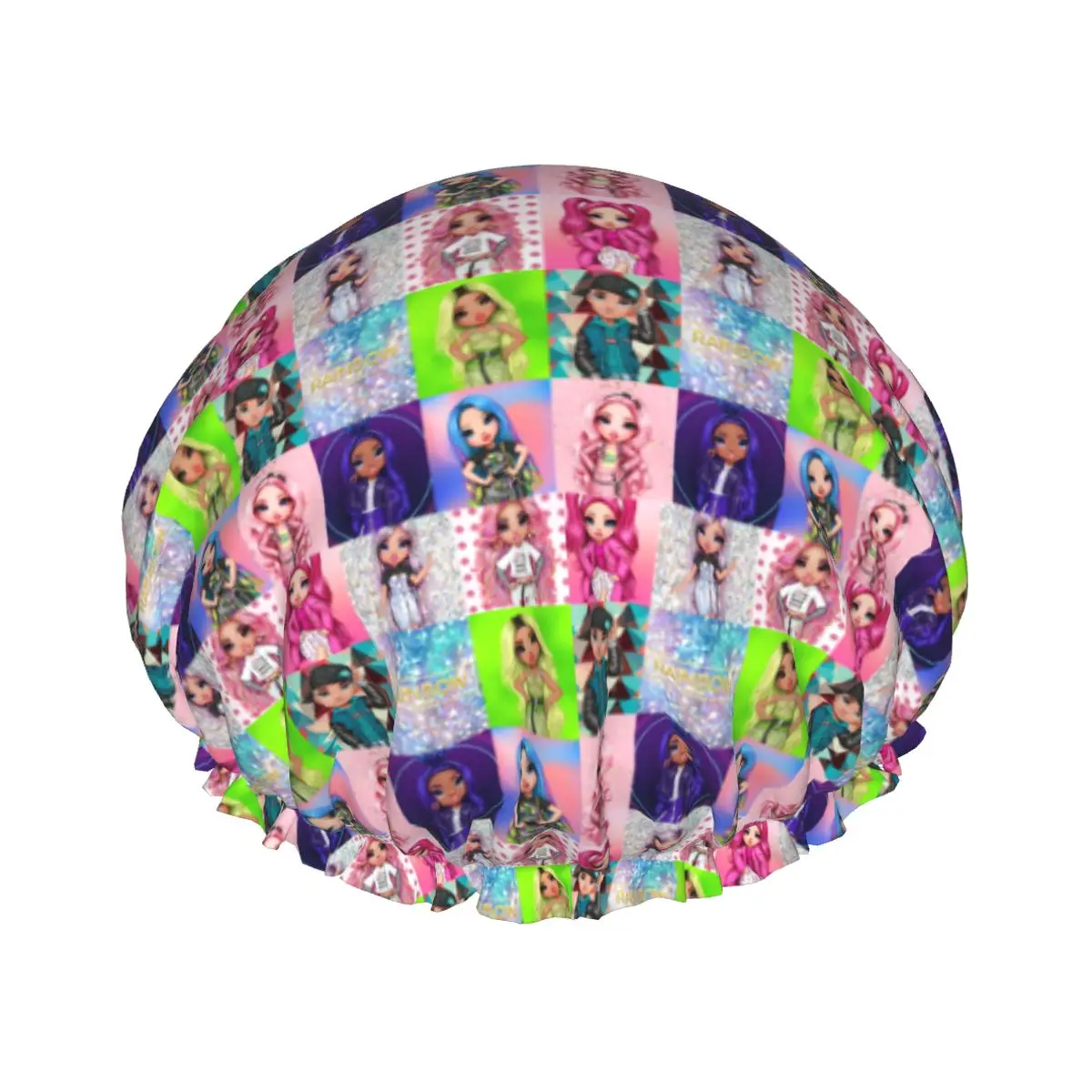 Rainbow High Wave Shower Caps Women Oversized Waterproof Anime Cartoon Tv Bath Hair Cap