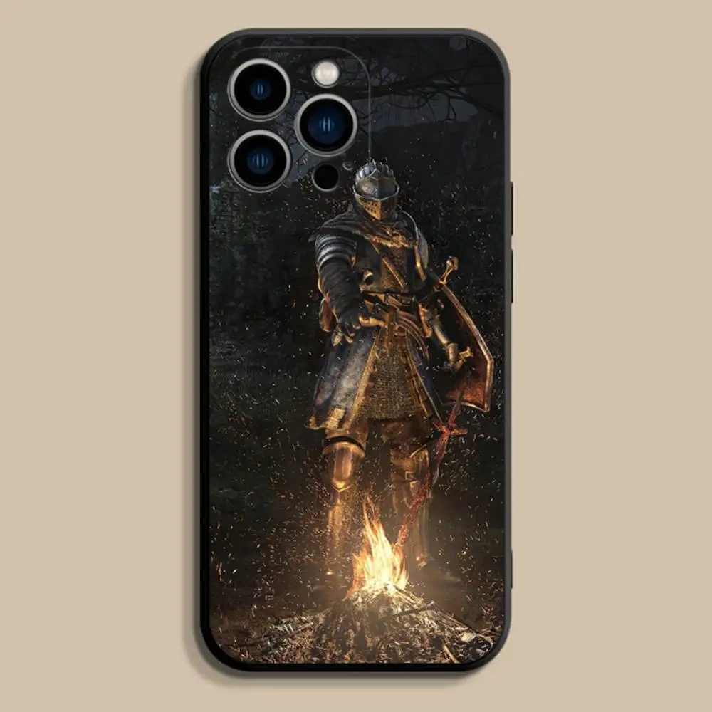 Coque de téléphone Cool d-dark s-souls, étui souple noir pour iPhone 17,16,15,14,13,12,Pro,Max,Plus,E,SE4,Air,Mini