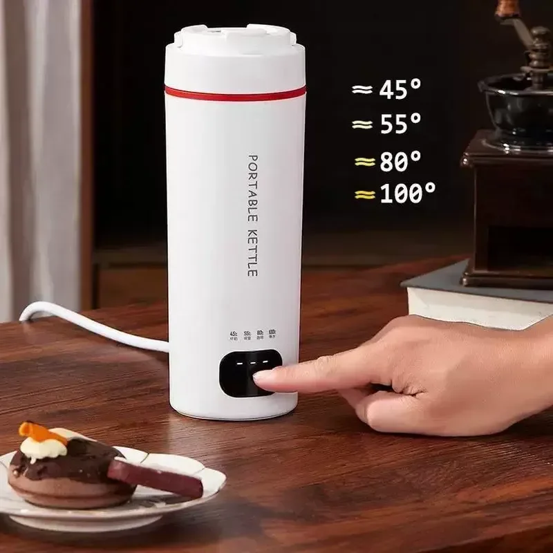 Portable Electric Kettle 100-240V Global Voltage Travel Water Cup Boiler US EU UK Plug for Home Office Outdoor Gift