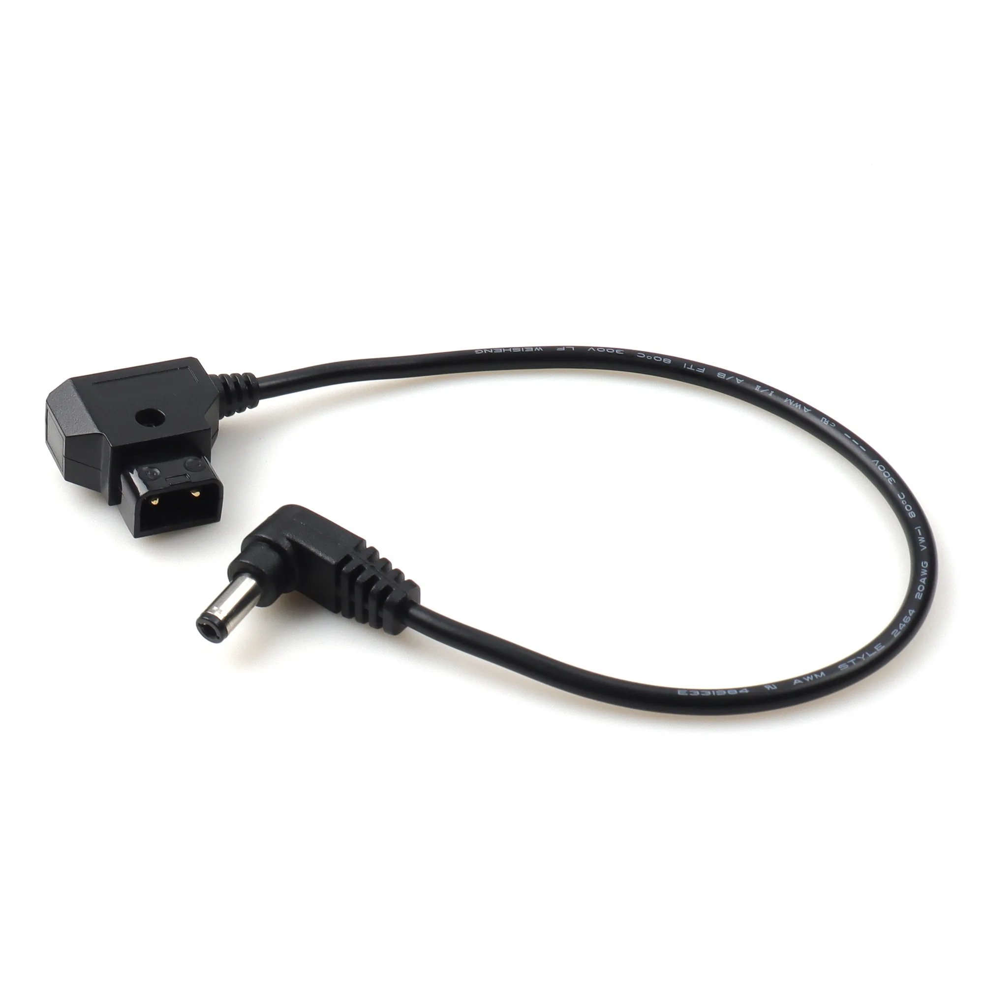 31cm/12.2inch D-Tap Male to Right Angle DC 5.5x2.5mm Tuning Fork Plug Cable for Paralinx Ace LCD monitors LED lighting equipment