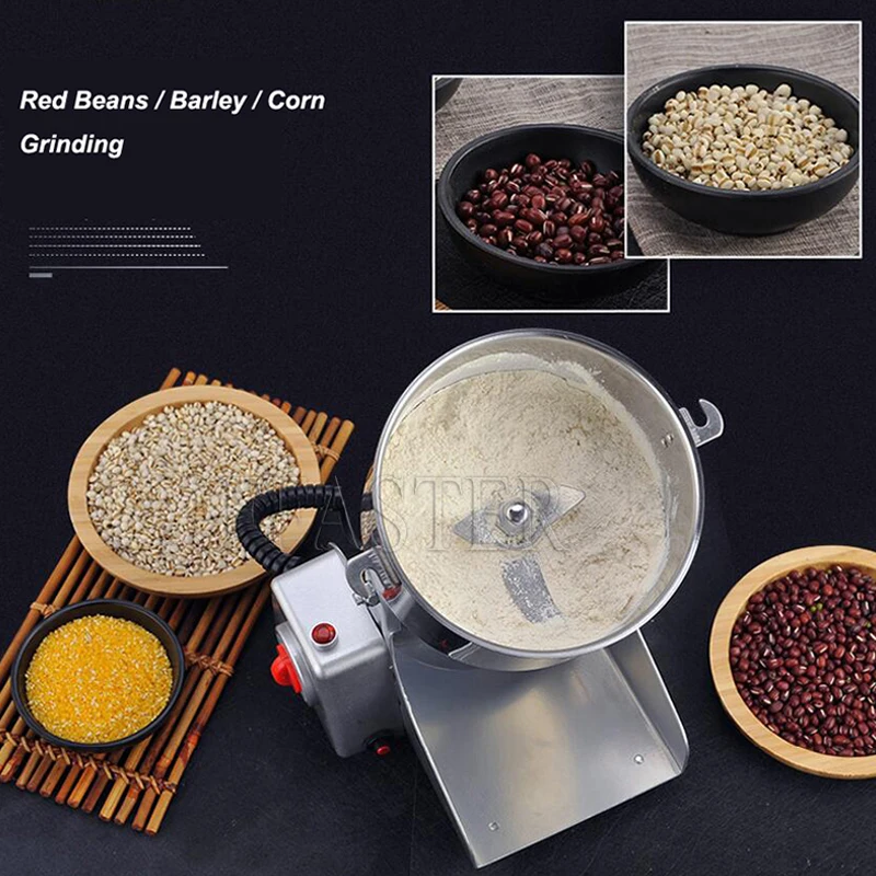 4500G Commercial Grain Grinder High Speed 220V Cereals Materials Spices Powder Crusher Stainless Steel Coffee Grinder