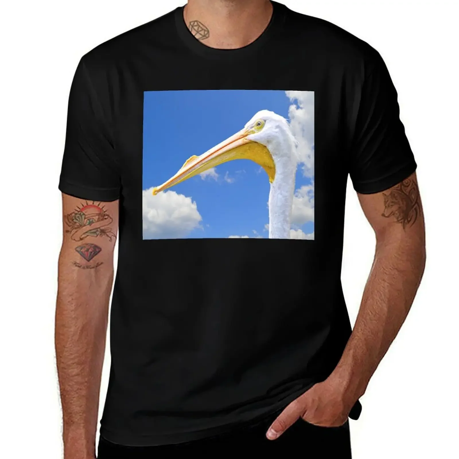 

American White Pelican in Florida T-Shirt topping valentines clothes Aesthetic clothing anime men t shirts high quality