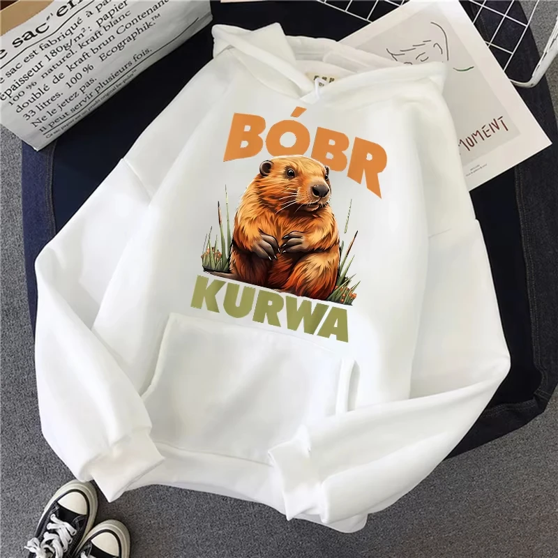 

2025 Men's Women's Fashion Streetwear Bobr Kurwa Harajuku Y2k Harajuku Hoodie Fun Cartoon Casual Hooded Sweatshirt Clothing
