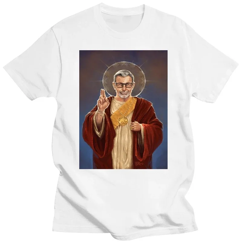 Vintage Saint Jeff of Goldblum T Shirt Woman Man Zaddy Haha Life Saint Jeff Saints Religious Art Popart Cotton Tops