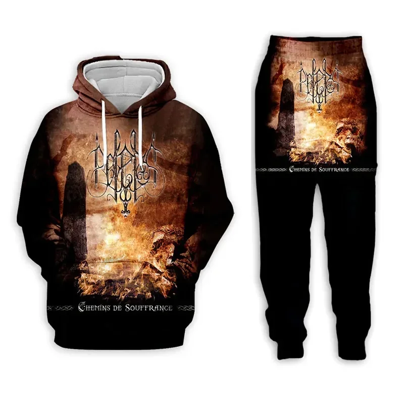 

New Fashion Women/Men's 3D Print Belenos Rock Hooded Sweatshirts + Pants Trouser Suit Clothes Two-Pieces Sets