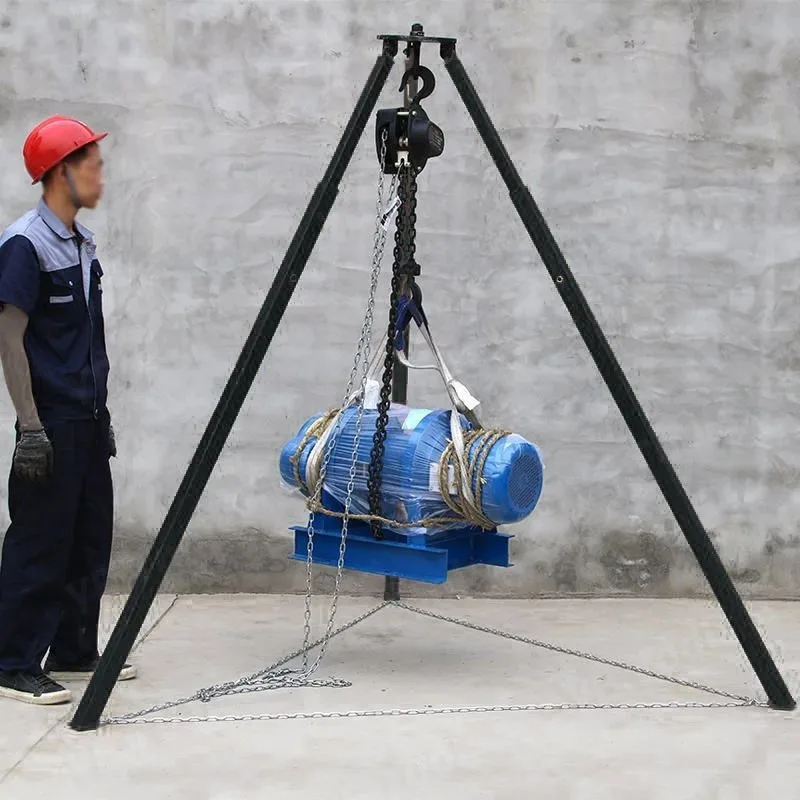 tripe-de-elevacao-industrial-resistente-1-3m-2000kg-tripe-de-resgate-telescopico-guindaste-carga-2t-corrente-de-talha-removivel