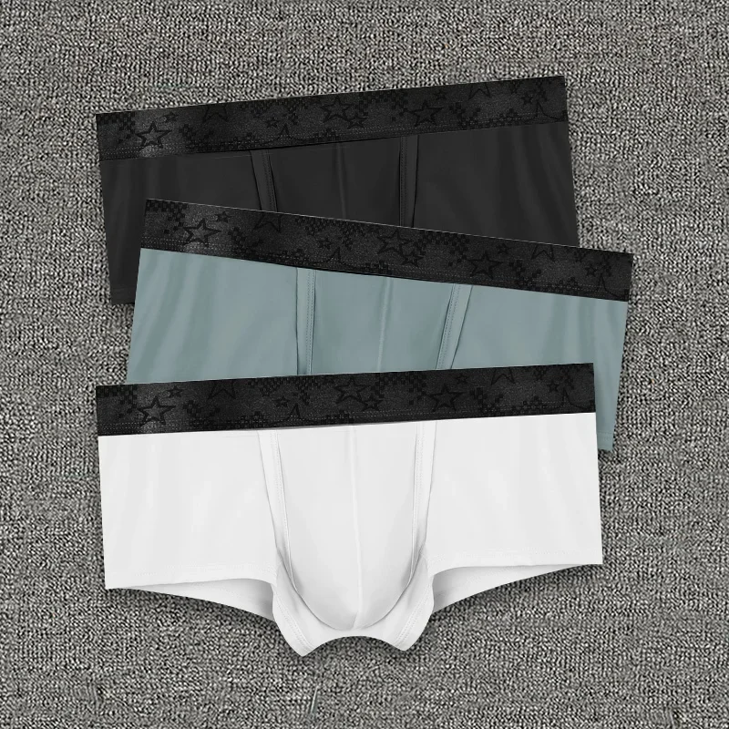 

5PC Spermatic vein panties men's ice silk summer thin men's scrotum support gun bullet type separation varicose boxer shorts