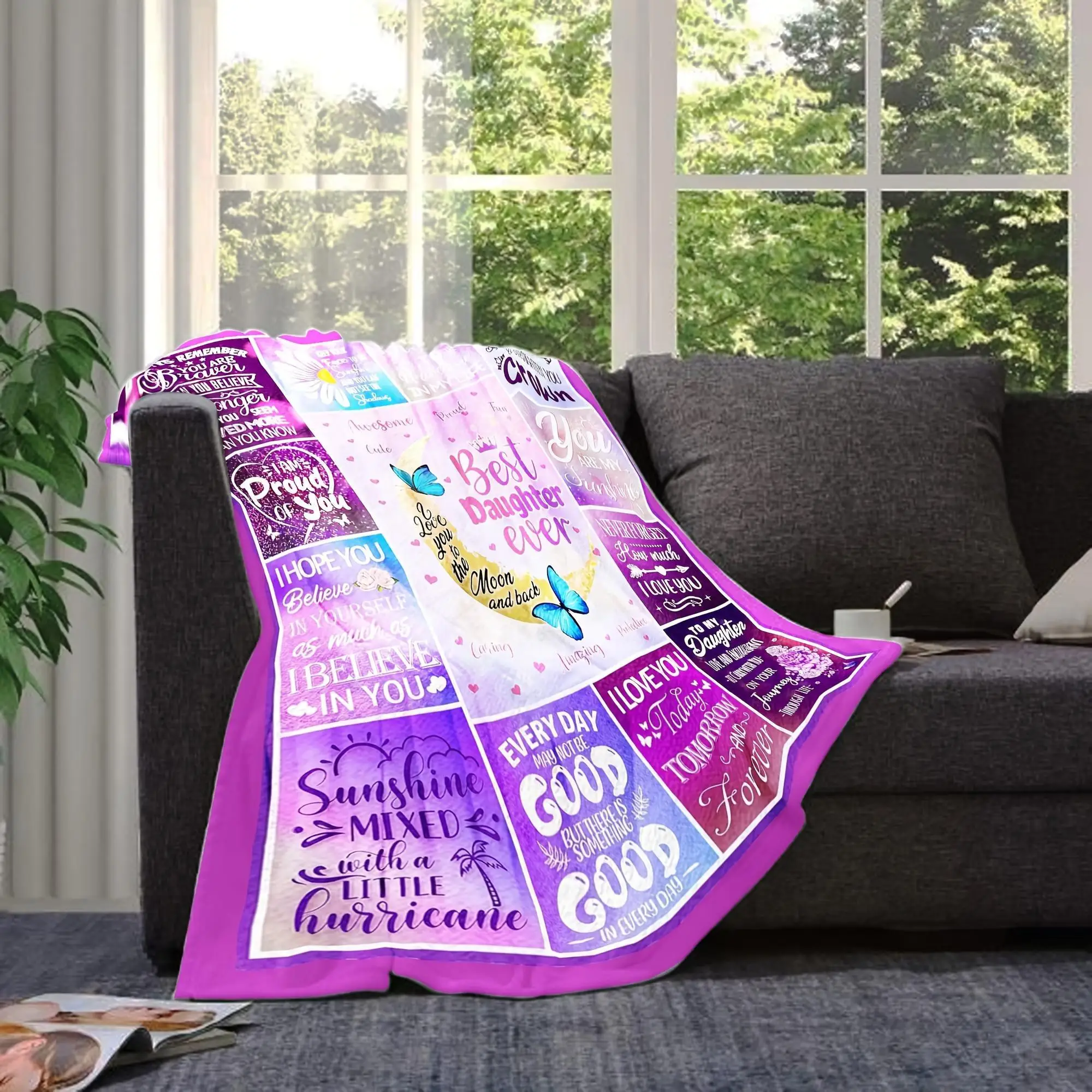

A Cozy Blanket From Mom To Daughter, A Mother's Day Gift for Daughter, A Creative Flannel Blanket for Daughter's Graduation