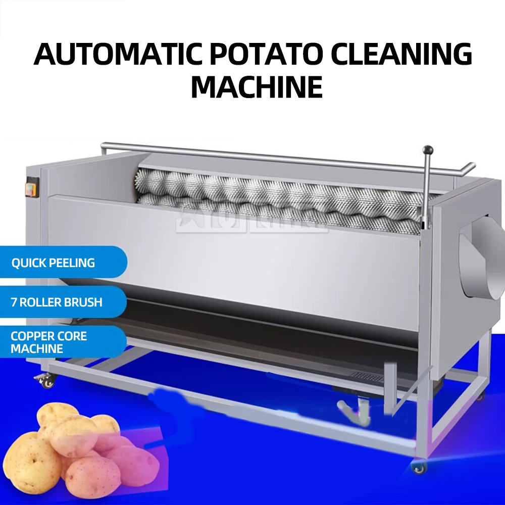 Peladora automática de patatas, máquina de limpieza rápida, peladora comercial de patatas