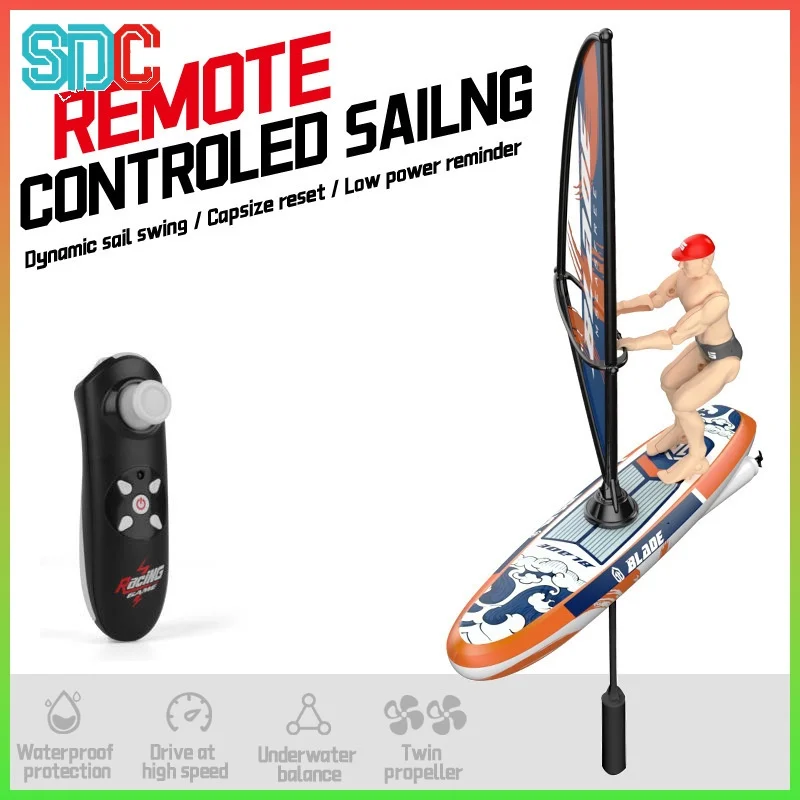 Fernbedienung Segelboot RC Racing Modell Schaukel Kajakfahren Wasserspielzeug für Poolwanne Kindertagsgeschenk Simulierte RC-Boote