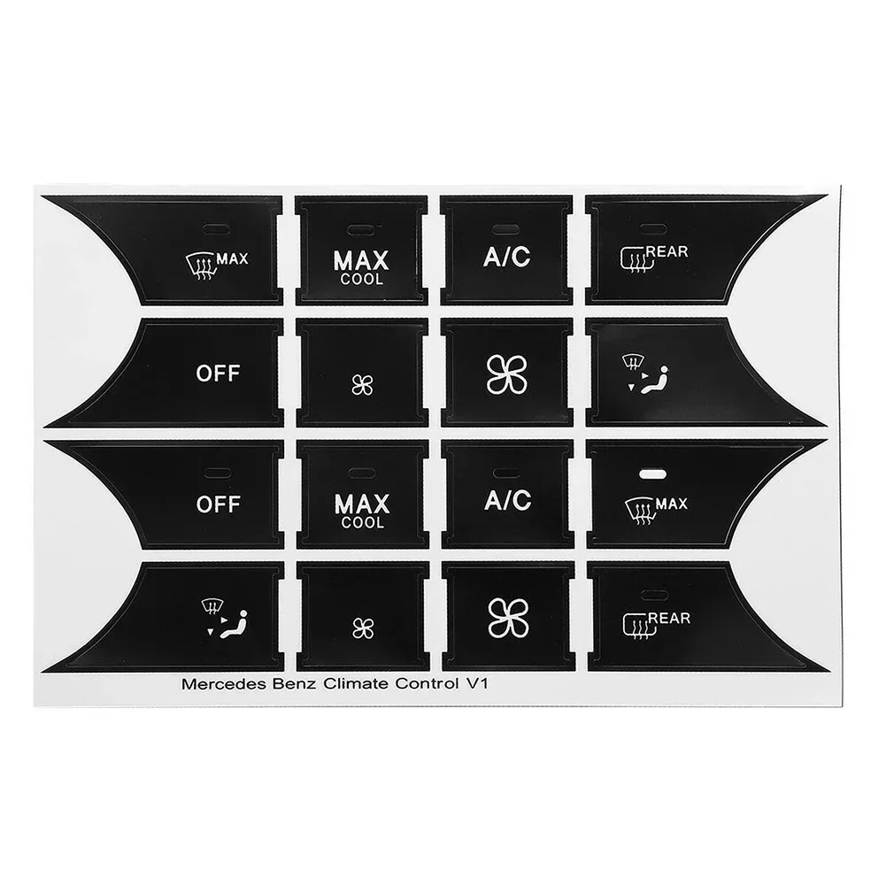 Novos adesivos peças de substituição de vinil 2008-2014 acessórios botão de controle de clima para c300