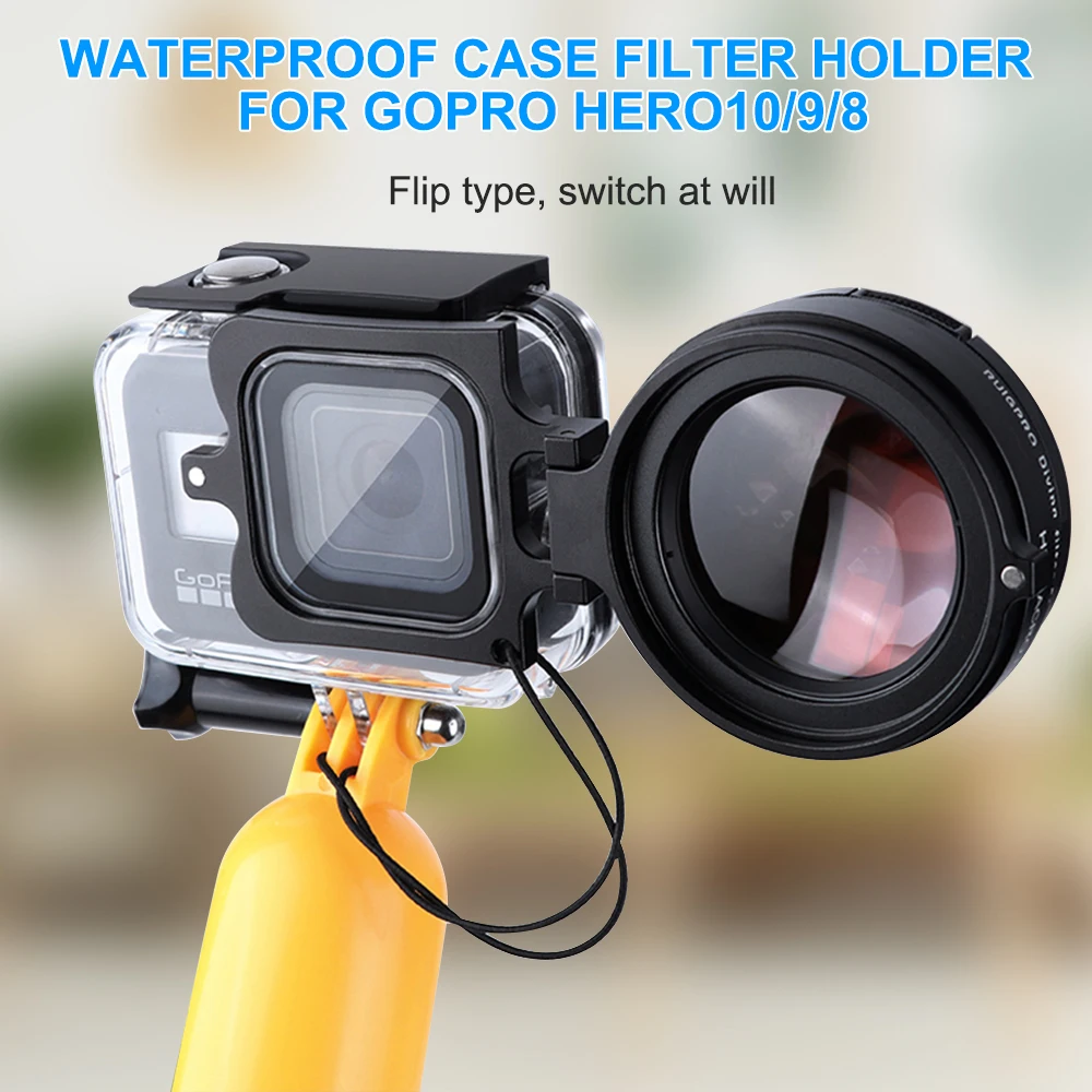 For GoPro Hero 11 10 9 8 Filter 16X Macro Original Red Purple Waterproof Diving Filter Adapter Ring Lens Cap Go Pro Accessorise