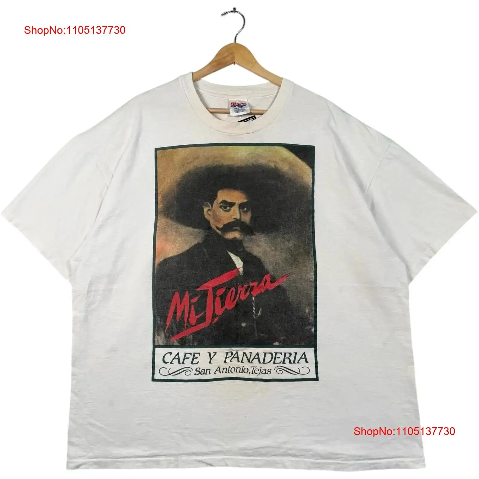 Herren Vintage Mi Tierra Cafe Y Panaderia San Antonio Texas Weißes T-Shirt XXL Vintage Washed Bequem Homme Unisex Atmungsaktiv