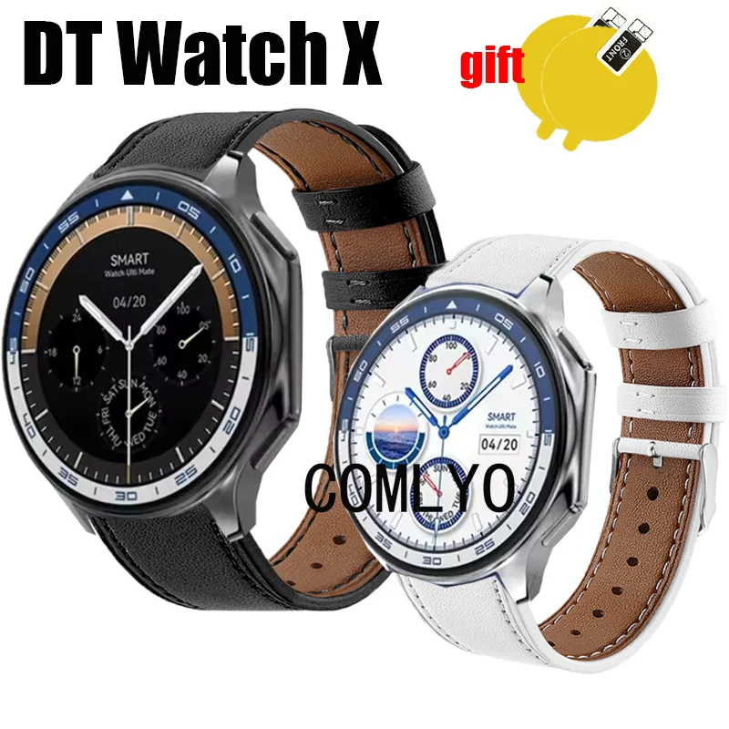 3in1 For DT Watch X Smart watch Strap Leather Band Wristband Soft Women men Belt Screen Protector Film