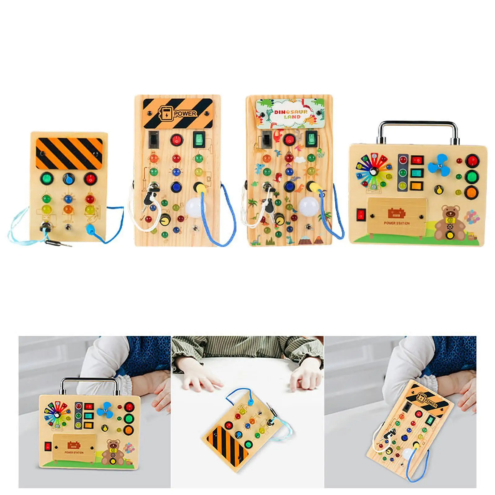 Montessori Busy Board with LED Lights Sensory Board Sensory Toy