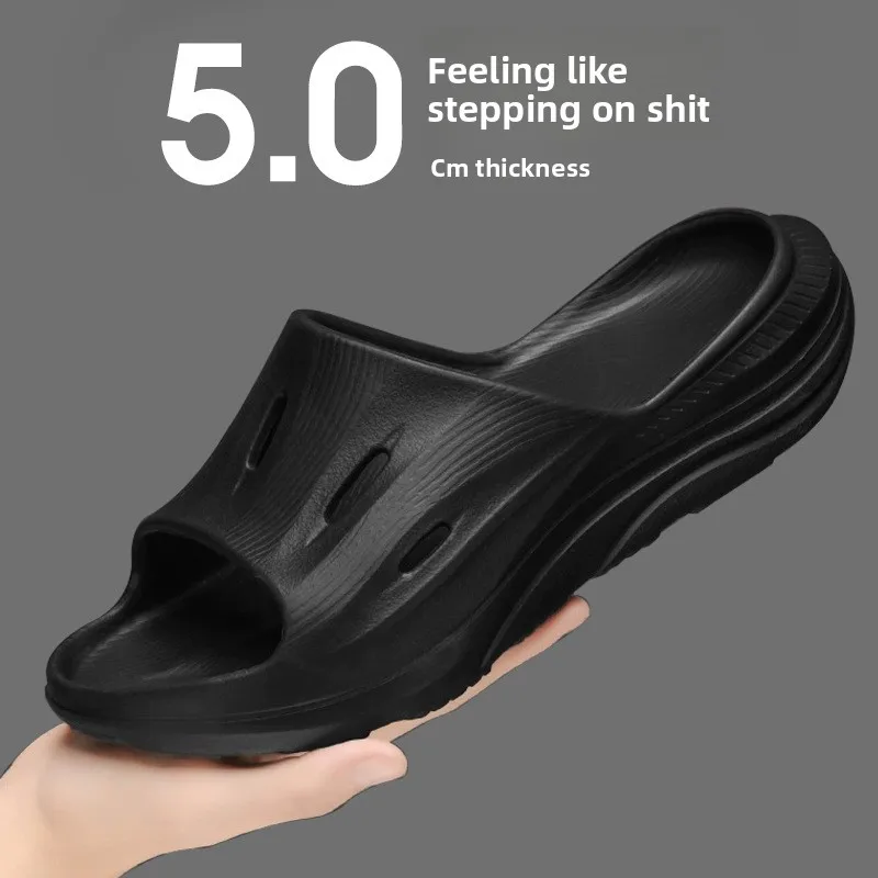 

EVA Slides Thick Sole 5CM Platform Non Slip Sandals Breathable Hole Soft Cushion Indoor Shower Lightweight