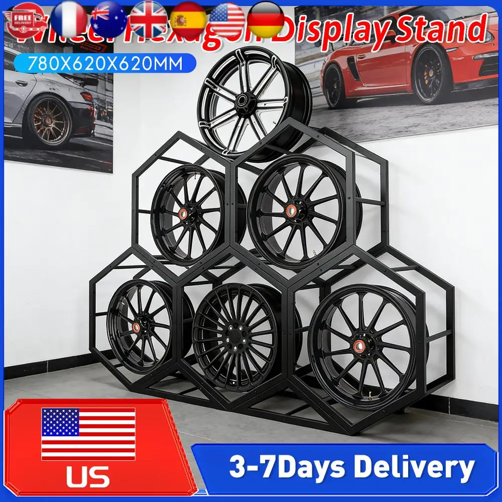 

Новый штабелируемый органайзер для шин: маленькая шестиугольная стойка-дисплей для хранения запасных шин в гараже, мастерской по тюнингу автомобилей