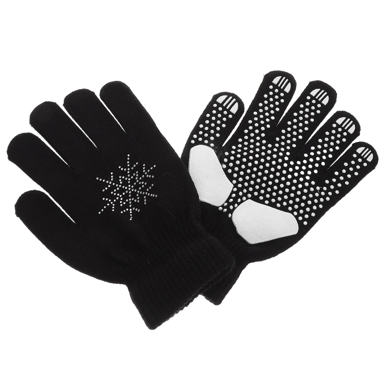 

Перчатки для фигурного катания утепленные, нескользящие, с декором из страз в виде снежинок, теплые зимние лыжные перчатки для подростков, для активного отдыха в холодную погоду