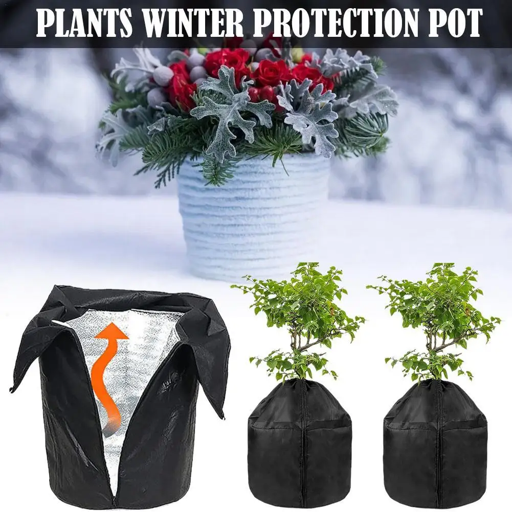 

Antifreeze Protective Bag For Flower Pots With Drawstring Zipper for Potted Plants Shrubs Trees Thermal Cover Garden Supplies