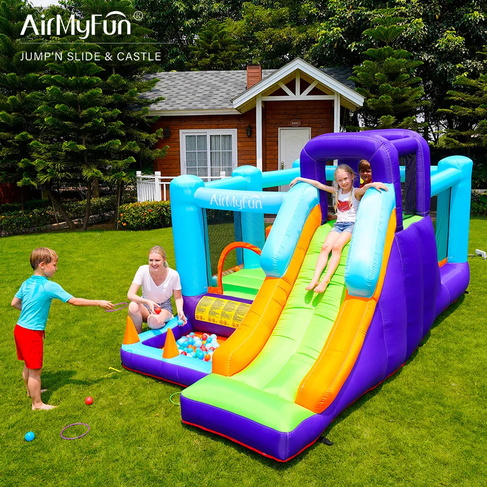AMF Inflatable Bouncy Castle kids Playground Inflatable Slide Indoor Party Mini Bounce House Oxford Cloth Inflatable Castle