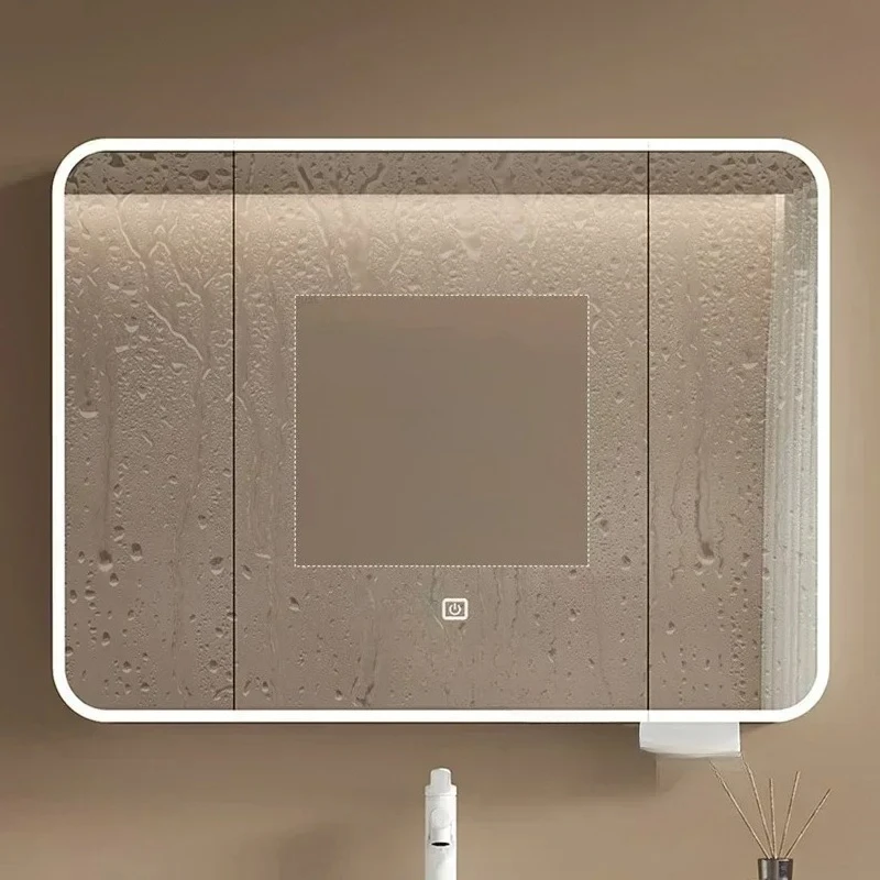 Round Corner Bathroom Cabinets Luxury Home Furniture Wall-mounted Toilet Storage Cabinet Smart Dressing Mirror Cabinet Creative