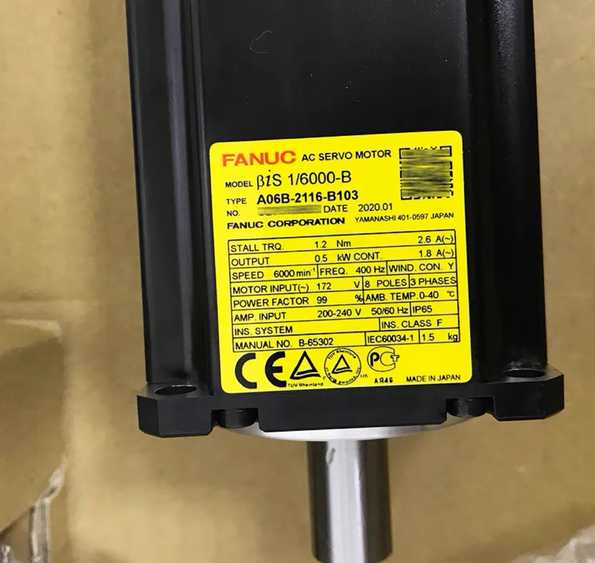 

A06B-2116-B103 New Fanuc Motor IN STOCK Fast ship