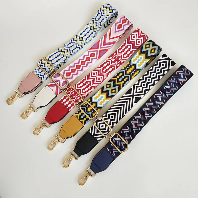 Bag Accessories Ethnic Style Contrasting Color Backpack with Color Wide Bag Belt Burden Reduction Backpack Oblique Span Belt