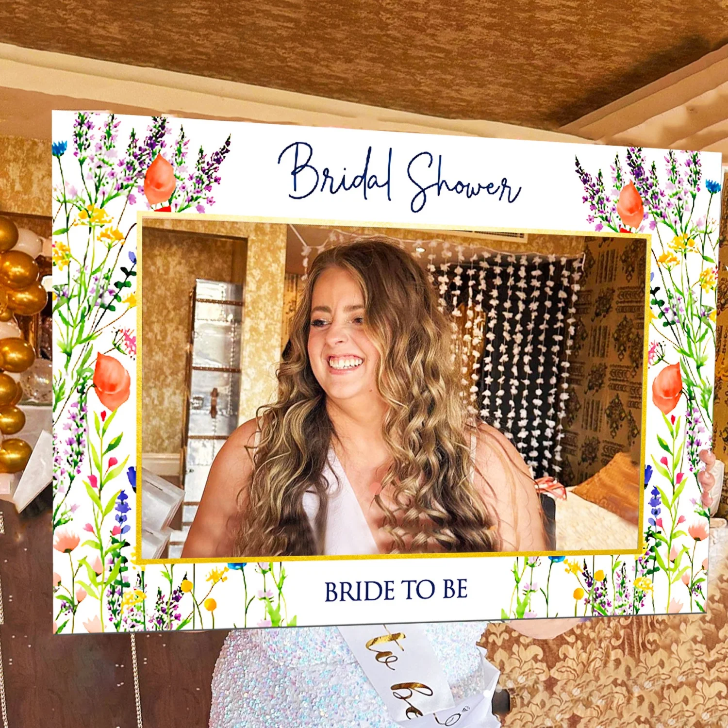 LaVenty Wildflower Bachelorette Party Dekorationen Party Supplies Floral Brautparty Party Photo Booth Requisiten Rahmen