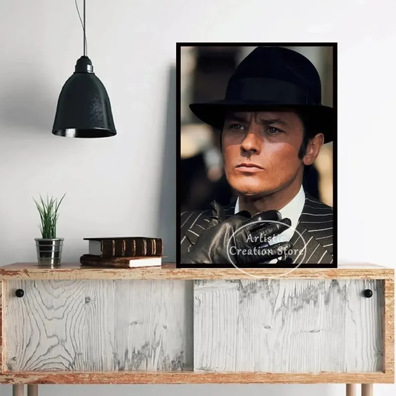 Famous Movie Star Alain Delon Poster Black and White Art Canvas Painting Prints Pictures Nordic Living Room Wall Art Home Decor