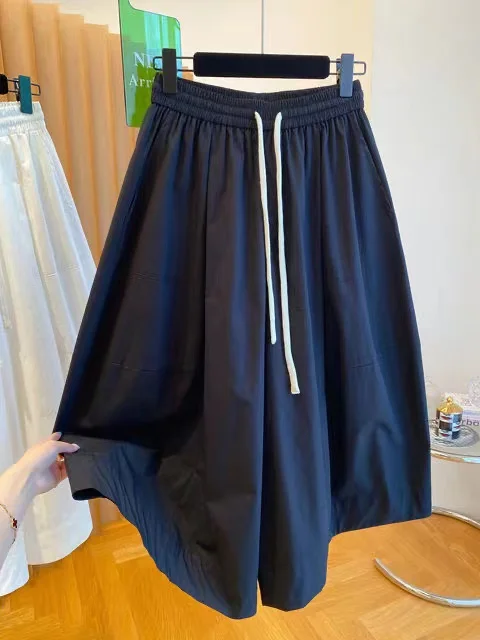 Hoge taille wijde pijpen broek dames zomer losse casual bloeierbroek zeven voet rokbroek Koreaanse Sle straight cut broek